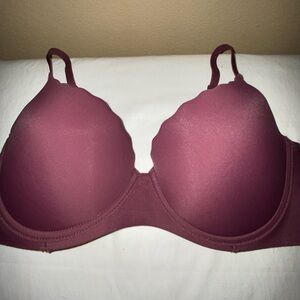 Tahari Bra Size 36C Underwire Padded Wine Color Scallop Cut